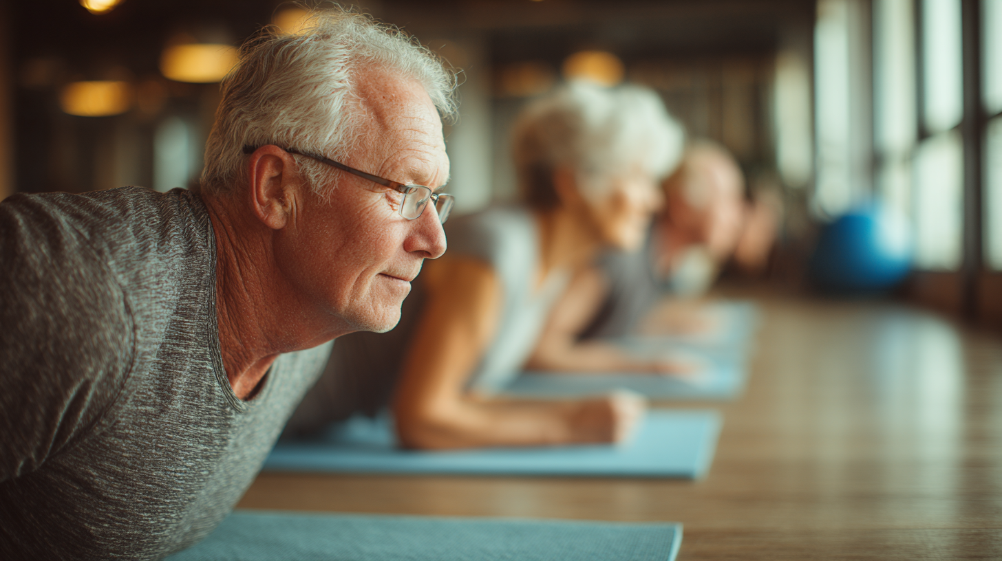 Grup de seniori zâmbitori după o sesiune de fitness în aer liber